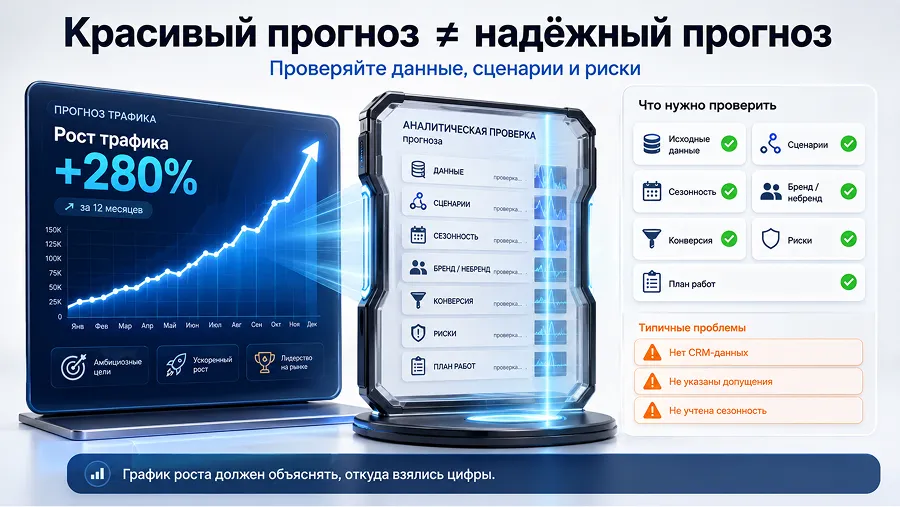 Если прогноз не показывает исходные данные, риски и сценарии, это может быть просто красивая картинка